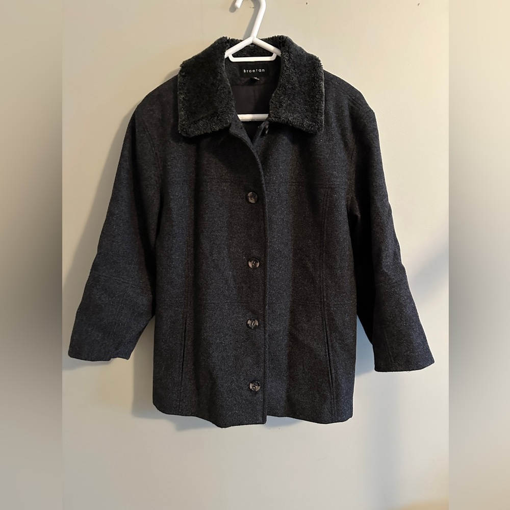 Vintage Charcoal Gray Women's Wool Jacket